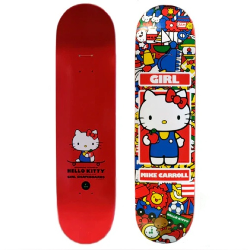 RARE GIRL SKATEBOARDS MIKE CARROLL HELLO KITTY 35th Anniversary Deck 8”